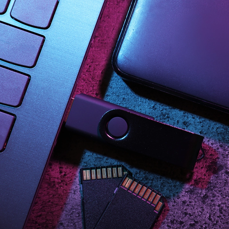 Tarjetas SD y pendrive.